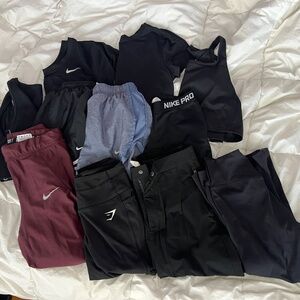 Set of 11 Nike, Gilly Hicks, Halara, Gymshark Athleisure